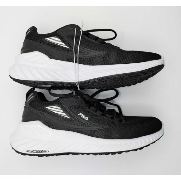 Fila Women's Memory Core Energized Running Shoes Black White Size 6 - Picture 7 of 9